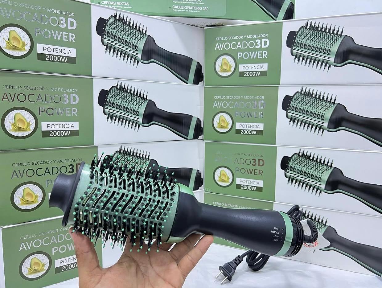 CEPILLO, SECADOR Y MOLDEADOR AGUACATE 3D