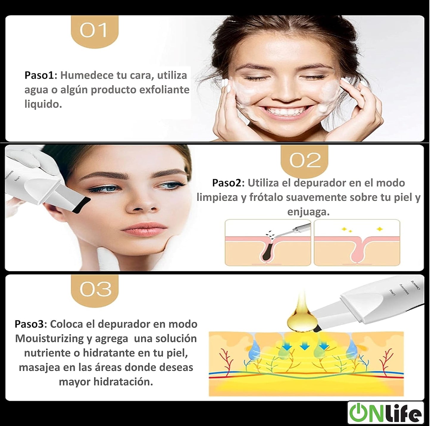 ESPÁTULA FACIAL ULTRASÓNICA LIMPIADORA