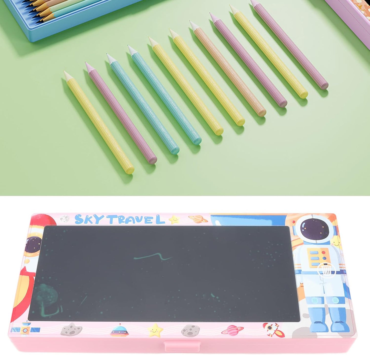ESTUCHE PARA LÁPICES CON TABLERO LCD
