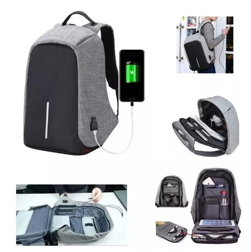 BOLSO, MOCHILA ANTIRROBO CONECTOR USB