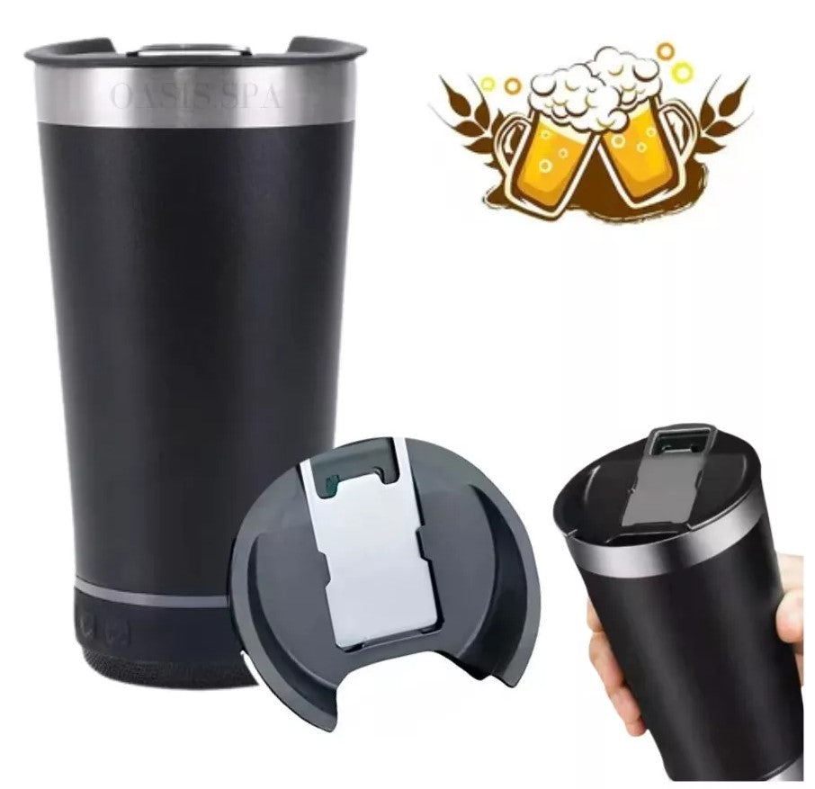 VASO TÉRMICO PARLANTE BTS CON DESTAPADOR