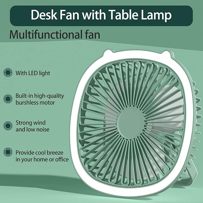 VENTILADOR CON LUZ LED RECARGABLE USB